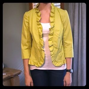 Talbots ruffled green jacket